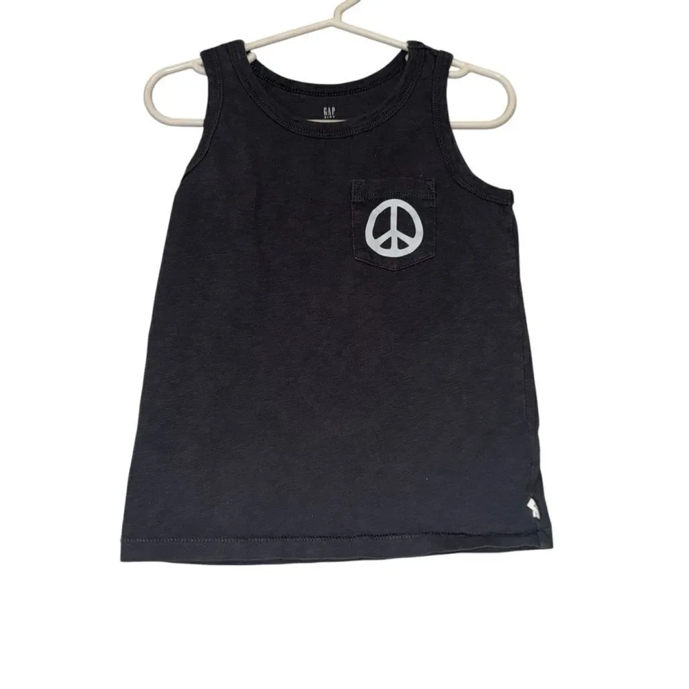 Kid's GAP Grey Peace Out Tank Top